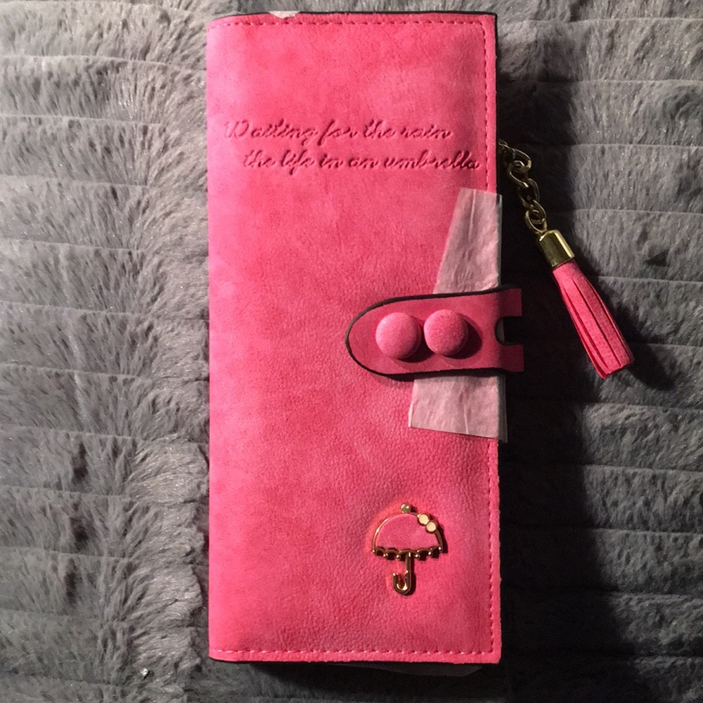Pink PU leather wallet